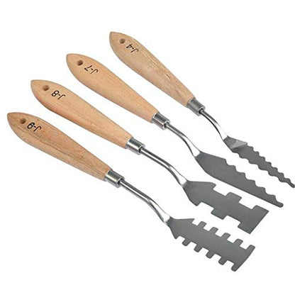 13Pcs Palette Knife Set - Stainless Steel Paint Mixing Drawing Painting Palette Scraper w/Wooden Handle for FX Special Effects in Oil Painting or Acrylic Mixing Spatulas Palette Knives Art Tools