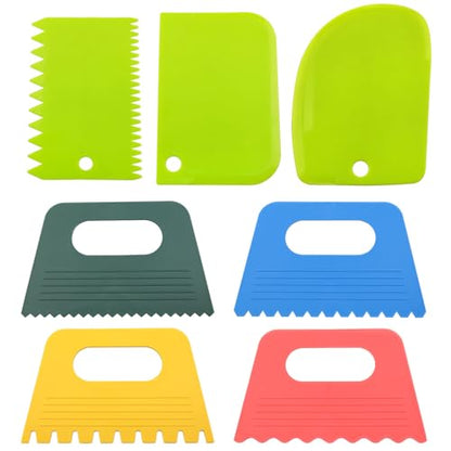 7PCS Color Paint Scraper Set Plastic Paint Scraper Tool Oil Painting Palette Knife Art Paint Tool Cream Scraper (Colour mixture)