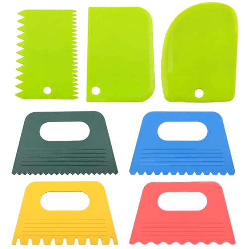7PCS Color Paint Scraper Set Plastic Paint Scraper Tool Oil Painting Palette Knife Art Paint Tool Cream Scraper (Colour mixture)
