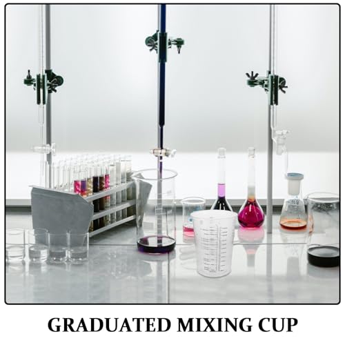 50set Measuring Mixing Cup, 600ml Disposable Graduated Cup, Clear Resin Epoxy Paint Mixing Beaker with Wood Stirring Sticks for Resin, Laboratory