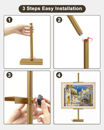 Adjustable Tabletop Easel Stand, Picture Easels for Display Up to 29" H, Gold Metal Picture Frame Holder Stand Table for Art, Photo (2 Pack) - color: Gold 2Pack