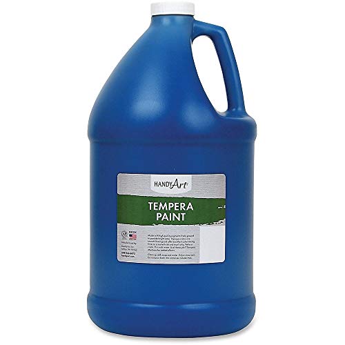 Handy Art Premium Tempera Paint, Blue, 128 oz Gallon Jug | Matte Finish, High Quality Pigments with Superior Opacity, Smooth & Bright Mixable Colors, Safe & Non-Toxic, Made in USA - color: Blue, size: 128 Fl Oz