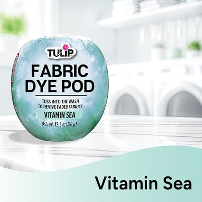Tulip Fabric Dye Pod Vitamin Sea (Blue), Dye for Washing Machines - color: Vitamin Sea