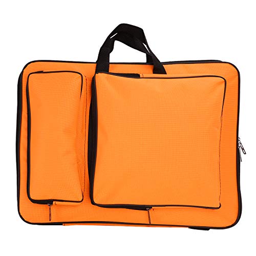 JIAHG Water-Resistant Art Portfolio Carry Bag A3 Art Work Portfolio Tote Drawing Board Bag Portable Painting Sketch Pad Storage Bag Professional Art Organizer for Palette Paints Brushes - color: orange-B