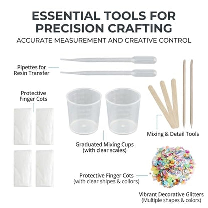 21PCS Silicone Resin Jewelry Casting Molds, Assorted Shapes Flexible Epoxy Kit Easy Demolding Smooth Reusable Tools for DIY Necklaces,Earrings,Pendants,Keychain Crafts