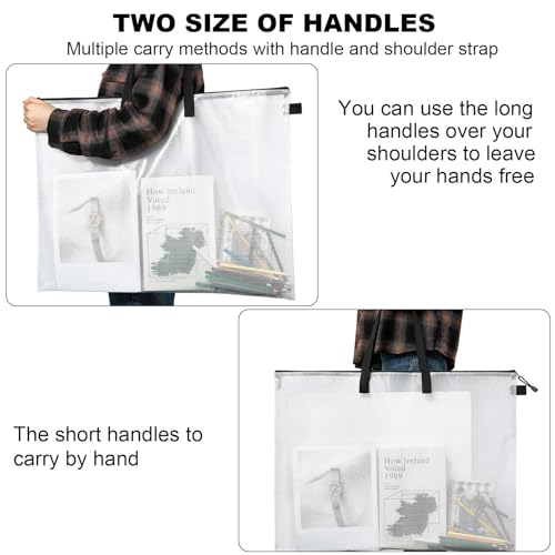 JMIATRY 10PCS Plastic Art Portfolio Bag Case, 18 x 24IN Poster Storage Bags | Large Arts Portfolio Case, Clear, Poster Folders, Storage for Poster, Scrapbook, Keepsake, Bulletin Board Storage