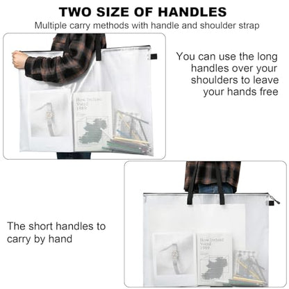 JMIATRY 10PCS Plastic Art Portfolio Bag Case, 18 x 24IN Poster Storage Bags | Large Arts Portfolio Case, Clear, Poster Folders, Storage for Poster, Scrapbook, Keepsake, Bulletin Board Storage