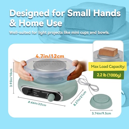 Jasthorine Pottery Wheel for Kids Toy Set, Air Dry Clay & Paint Craft Kits | Beginner Arts and Crafts for Kids Ages 8-12 | Modeling Clay Tools & Painting Set, Toy Birthday Gifts for Girls & Boys 6-12
