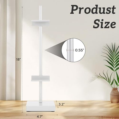 18” Steel Adjustable Tabletop Easel Stand,Picture Frame Holder for Display,Decorative Stands for Photos,Plates,Painting,Artwork,Poster,Books (White, 18 in)