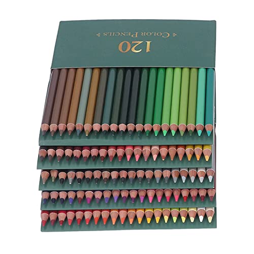 120pcs Colored Pencils for Adult Coloring Books, Delicate Wood Professional Oil Based Fade Coloring Pencils Set with Green Box for Artists Beginners, for Drawing, Coloring, Sketching, Painting