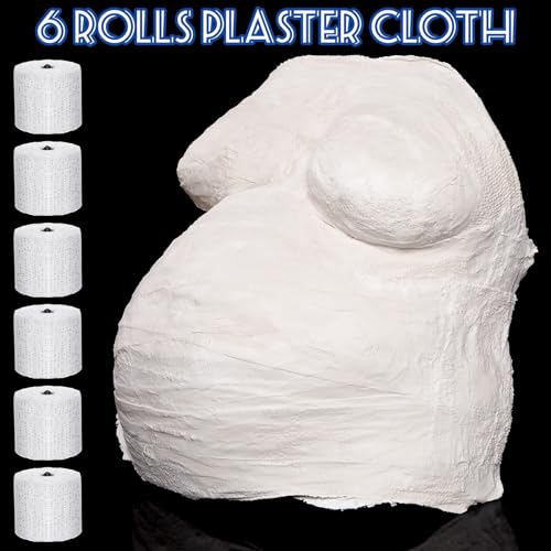 Heentan 6 Rolls Plaster Strips Plaster Gauze Bandages Blank Cloth Wrap Rolls for DIY Hobby Crafts, Belly Cast, Body Molds, Mask Making, Scenery Art(2 x 180 Inches) - size: 2 x 180 Inch