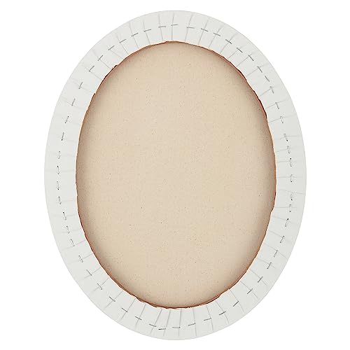 Paramount Cotton Oval Canvas, 5x7", Box of 6 - Medium Texture, 11/16" Thick, 9 oz. Double Primed, Acid-Free, Non-Ghosting Raised Edge Stretcher Frame, Smooth Edge Oval Canvases for Painting - size: 5x7"