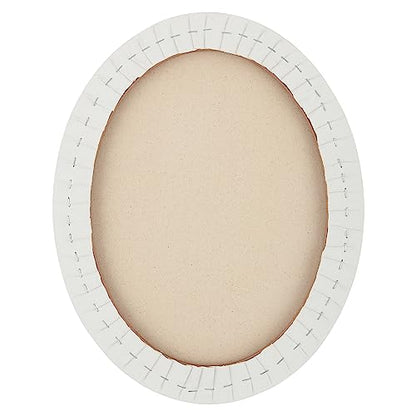 Paramount Cotton Oval Canvas, 12x16", Box of 6 - Medium Texture, 11/16" Thick, 9 oz. Double Primed, Acid-Free, Non-Ghosting Raised Edge Stretcher Frame, Smooth Edge Oval Canvases for Painting - size: 12x16"