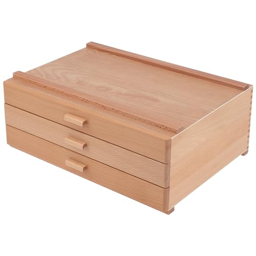 HG Art Concepts Artists Storage Chests - Deluxe 3 Drawer - 2 Pack - Premium Aesthetic Studio Organizer for Paint Tubes, Brushes, Pencils, Markers & More - size: 3 Drawer Deluxe 2 Pack