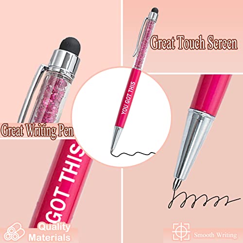 PASISIBICK 12 Pieces Crystal Stylus Employee Appreciation Pens, 2 in 1 Inspirational Greeting Motivational Ballpoint Pens for Christmas Appreciation Gift(12 Colors) - color: 12 Crystal Pens - Inspirational