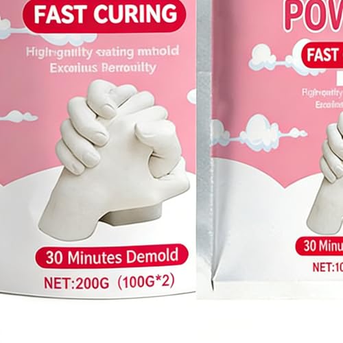 Fast Curing Plaster Powder 100g, Water Activated Casting Powder Kit for Mold Making & Hand Sculpture, DIY Craft Clone Powders for Beginners Art Projects, Includes Tools