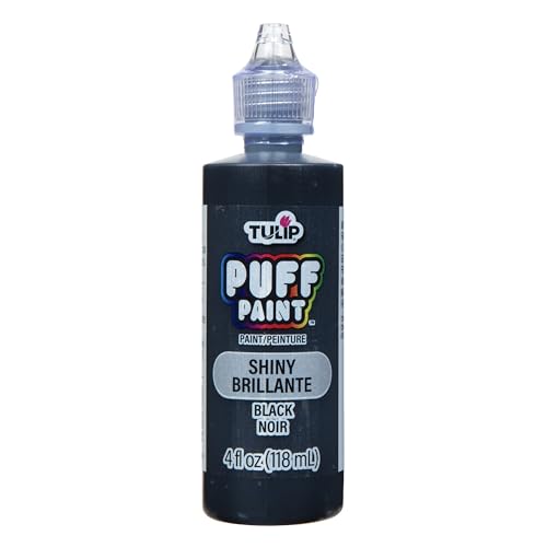 Tulip 41401 Dimensional Fabric Paint 4oz Slick Black - color: SHINY BLACK, size: 4 Fl Oz (Pack of 1)
