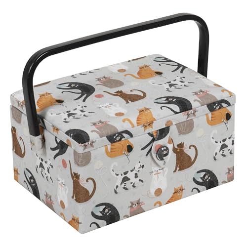 Hobby Gift Medium Sewing Storage Box, 18.5 x 25.5 x 14.5cm, Cats - color: Cats