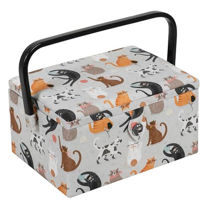 Hobby Gift Medium Sewing Storage Box, 18.5 x 25.5 x 14.5cm, Cats - color: Cats