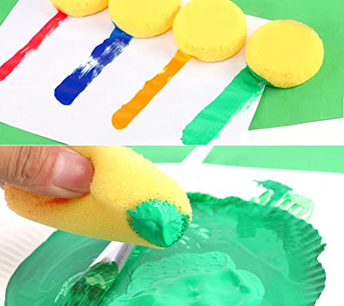 Penta Angel Paint Sponges Applicator 10Pcs Round Detail Foam Sponges for Painting Car Waxing Art & Craft DIY (Yellow) - color: Yellow