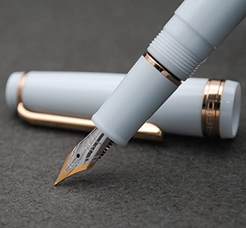 JINHAO 82 Fountain Pen with Gold Clip (F Nib 0.5mm, Light Blue) - color: Light Blue