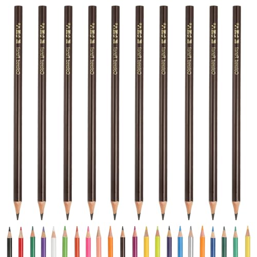 PATIKIL Colored Pencils, Coffee Color Drawing Pencils with Oil-Based Cores Art Scrapbook Supplies for Adult Coloring Books Artists Beginners Drawing Sketching, 10 Pcs - color: Coffee