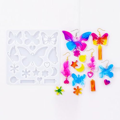 1PC Butterfly Pendant Silicone Molds Resin Epoxy Casting Molds for Earring Necklace Keychain Charms Pendants Jewelry Making DIY Gem Cabochon Craft Supplies White 124x119x4.5mm - color: White-2