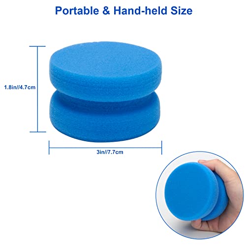 Paint Sponge Applicator 3Pcs, Boyistar Black Detail Painting Sponge for Car Waxing, Wall Repairing Kitchen Cleaning Sponges with Storage Mesh Bag (Blue) - color: Blue