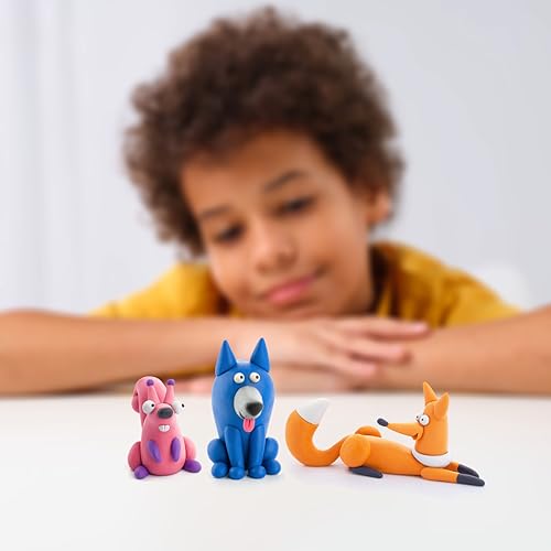 HEY CLAY Set - Colourful Modeling Air Dry Clay Kit for Kids 15 cans and Sculpting Tools with Fun Interactive Instructions App - Children 3+ (Forest Animals) - style: Forest Animals