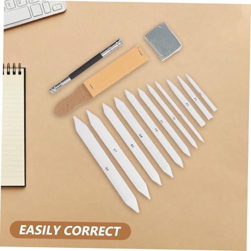HINTRMENT Blending Stumps and Tortillions Set Drawing Blending Tools 33pcs with Sandpaper Pencil Sharpeners and Erasers, Paper and Rubber Material for Studio Work and Outdoor Sketching