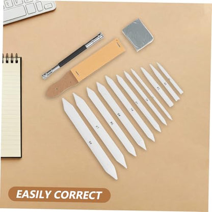 HINTRMENT Blending Stumps and Tortillions Set Drawing Blending Tools 33pcs with Sandpaper Pencil Sharpeners and Erasers, Paper and Rubber Material for Studio Work and Outdoor Sketching
