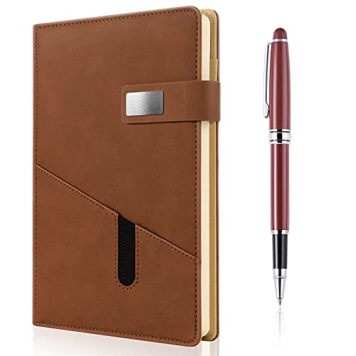 A5 Blank Journal Notebook, Refillable Hardcover Leather Sketchbook with Pocket and Magnetic Buckle, 240 Pages Thick Travel Sketchbooks for Drawing and Writing, 80gsm Unlined Journal for Men and Women - color: Brown, size: A5 Blank Paper