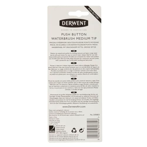 Derwent Push Button Waterbrush Medium Tip - style: Medium Tip