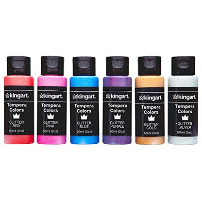 KINGART Washable Tempera Paint, 18 Unique Colors, 60ml (2oz) Poster Paint, Art Supplies for Finger Painting, School Projects, and Crafting
