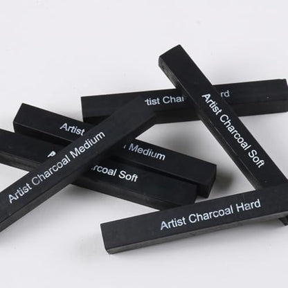 Hemoton 6pcs Artist Charcoal Sticks Soft Medium Hard Compressed Charcoal Drawing Pencils for Sketching and Shading Suitable for Art Students and Hobbyists