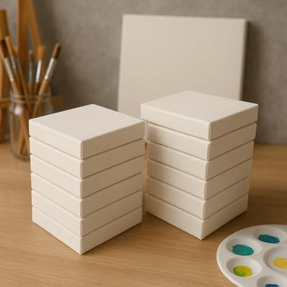 LWR CRAFTS Mini Stretched Canvas 2" X 2" Pack of 12 - size: 2"x2"x12