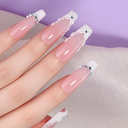 Makartt 3D Gel Nail Art for Nails Starter Kit: Clear and White 3D Sculpting Gel Non-Sticky Molding Carving Glue Extension Builder DIY Manicure Gold & Silver Chrome Powder Solid Soak Off Hard Gels - color: Clear & White Starter Kit