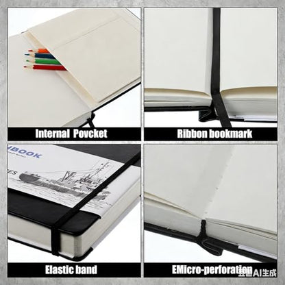 Hardcover Sketch Book, 110lb/180GSM Sketchbook for Drawing Painting, 160 Pages/80 Sheets Sketch Pad, 8.5×11 in Drawing Book Art Supplies for Teens, Adults, Artists - size: 8.5×11 Inch (1 Pack)