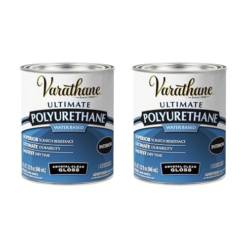 Varathane Water-Based Crystal-Clear Ultimate Polyurethane | Interior Wood Protection | Fast Dry Time | Easy Clean Up | Gloss | Quart | 2 Pack - color: Gloss, size: 1 Quart (Pack of 2)