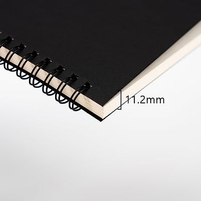 DSTELIN 9 inch x 6 inch, 100GSM, Blank Spiral Notebook, 1-Pack, Soft Cover, Sketch book, 160 Pages / 80 Sheets, (Black)