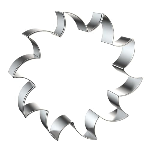 Sun Cookie Cutter Set - 5 inch, 4 inch, 3 inch, 2 inch - 4 Piece Weather Cookie Cutters Shapes Biscuit Fondant Clay Molds - Stainless Steel