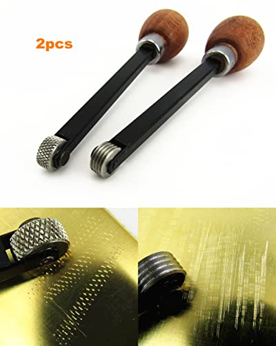 2pcs Printmaking Woodcut Copperplate Resin Board Engrave Etching Print Leathercraft Embossing Carve Roulette Wheel Tool Set
