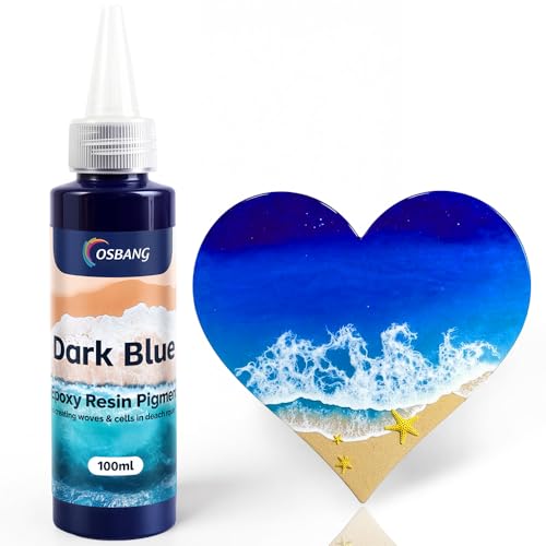 Dark Blue Epoxy Resin Pigment 100ml/3.4 fl.oz, High Concentration Liquid Colorant for Resin Art, Ideal for Creating Waves, Cells, and Unique Ocean DIY Crafts - color: Dark Blue