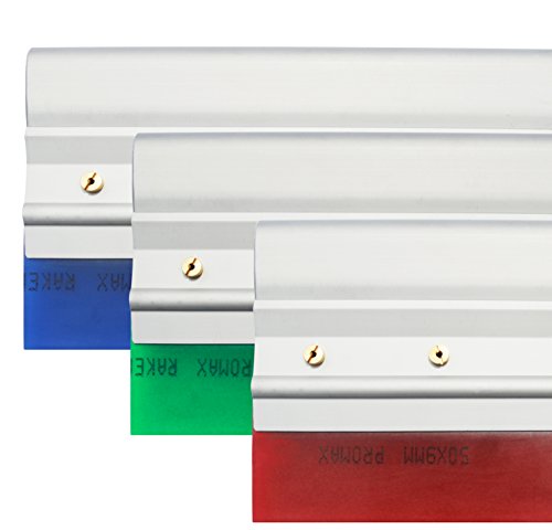 5" - Aluminum Silk Screen Printing Squeegee Handle with Squeegee Blade (Single Durometer) (Red (60 Durometer)) - color: Red (60 Durometer)