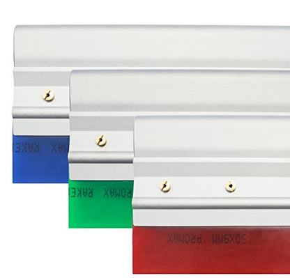 5" - Aluminum Silk Screen Printing Squeegee Handle with Squeegee Blade (Single Durometer) (Red (60 Durometer)) - color: Red (60 Durometer)