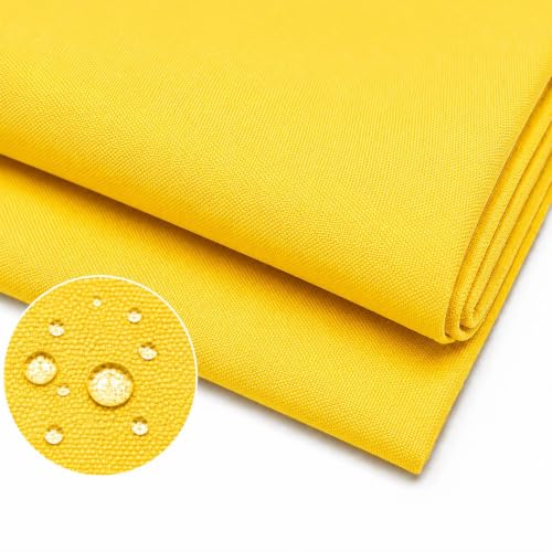 600 Denier 60" Wide Waterproof, Water Repellant Canvas Fabric for Indoor/Outdoor Projects, Upholstery, Home Decor - Sold by the Yard - color: Yellow, size: 1 Yard