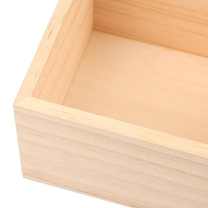 GNIEMCKIN 24 Pack 4 x 4 Inch Wooden Box, Unfinished Small Square Wooden Box, Rustic Wood Boxes, Organizer Storage Wood Boxes for DIY Crafts, Collectibles, Succulents, Desktop Drawer Decor - size: 24 Pack