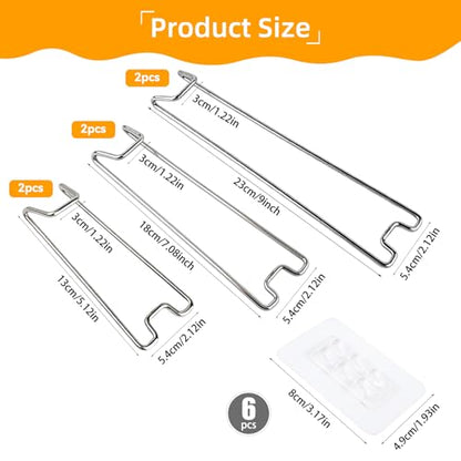 6 Pcs 3 Sizes Adjustable Stainless Steel Picture Frame Easel Backs,Self Adhesive Photo Frame Stands for Frames,Picture Frame Backing Board for 6-18 Inch,Fits Photos Paintings Display(Silver) - size: 6PCS Silver 3 Sizes