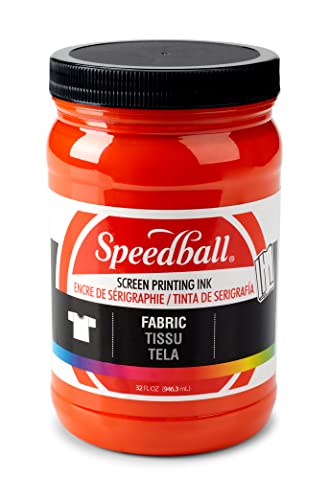 Speedball 004609, 4609, Fabric Screen Printing Ink, 32 Fl oz., Orange - color: Orange, size: 32 fl oz