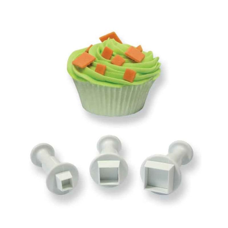 20 Pcs Cookie Cutters,Fondant Cake Cookie Plunger Cutter,Mini Plastic Biscuit Plunger Fondant Decorating Mold Heart Square Oval Circular Star Hexagon Cutters - color: Cookie Cutter